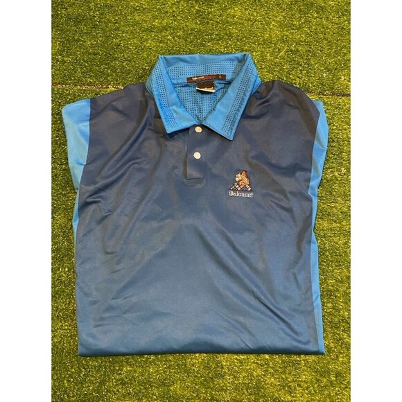 Nike shirt mens large blue black tiger woods collection oakmont polo stretch 26 - Picture 1 of 10